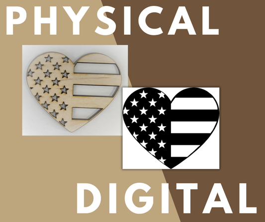 8 Inch  Heart Flag Layout Stencil