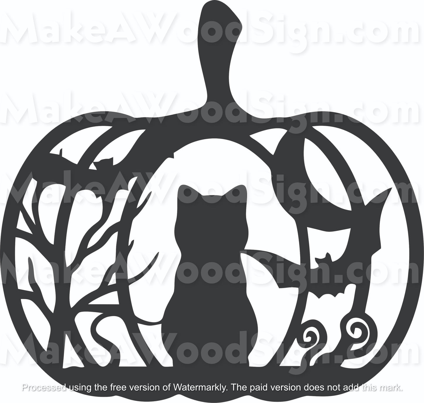 Cat in a Pumpkin Stencil 10/24