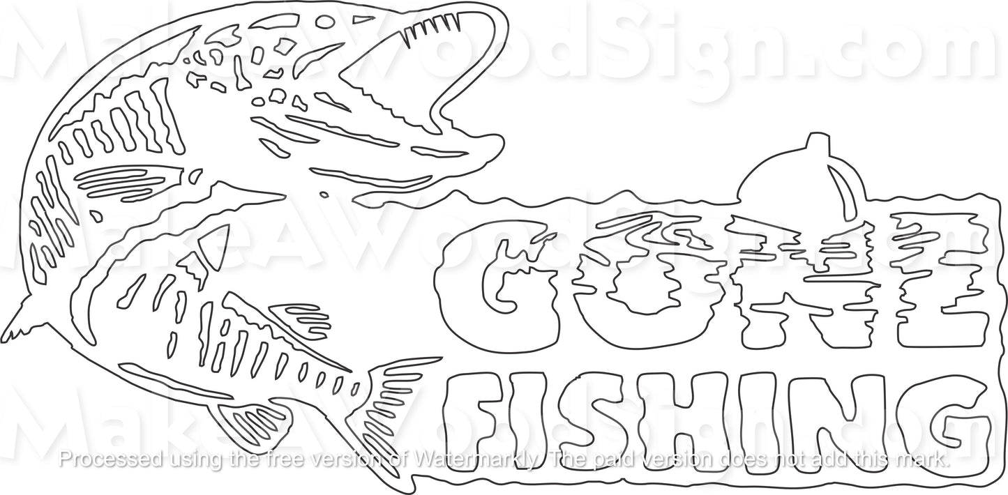GONE FISHING STENCIL (MUSKIE)