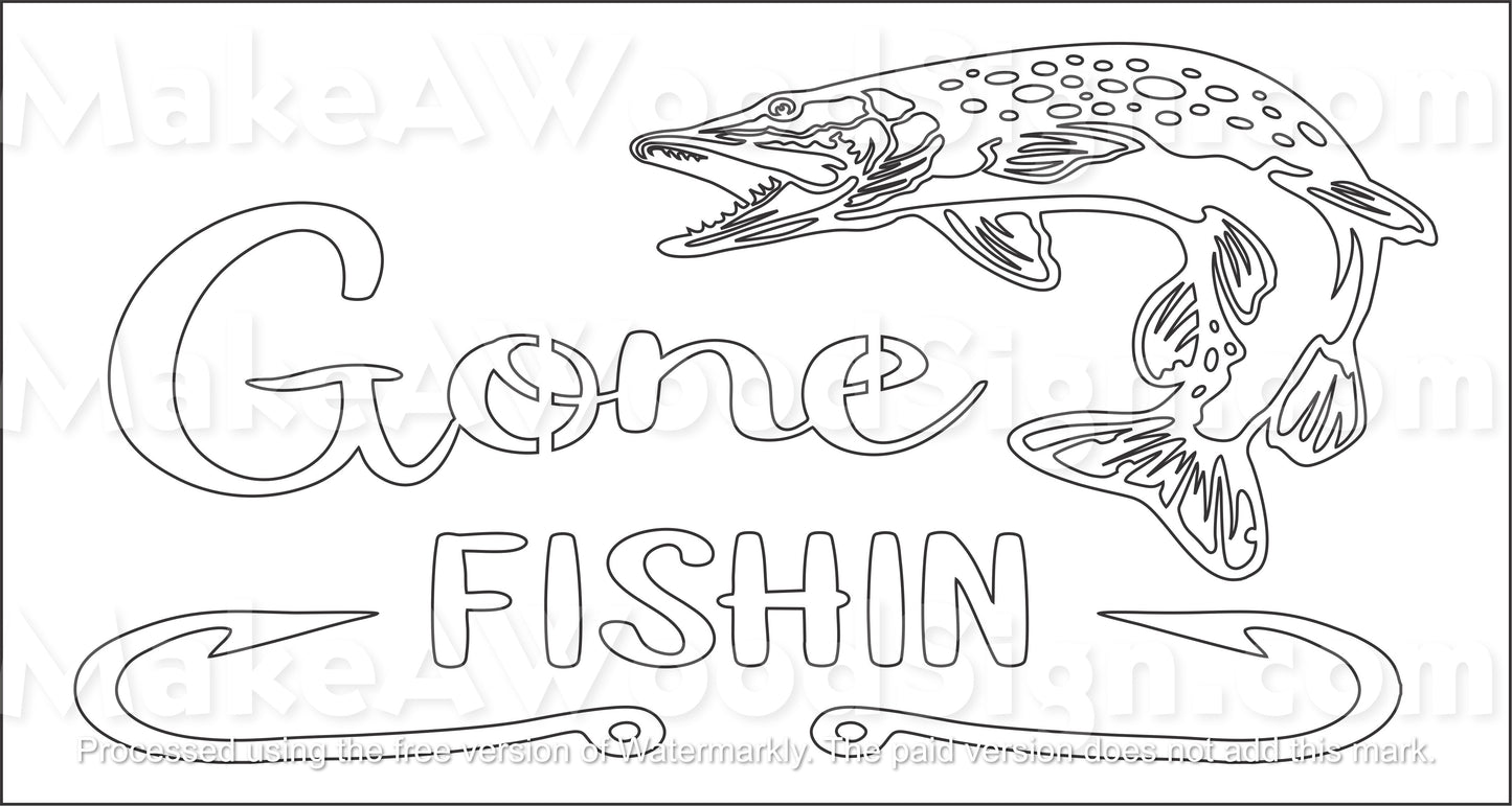 GONE FISHING STENCIL (PIKE)