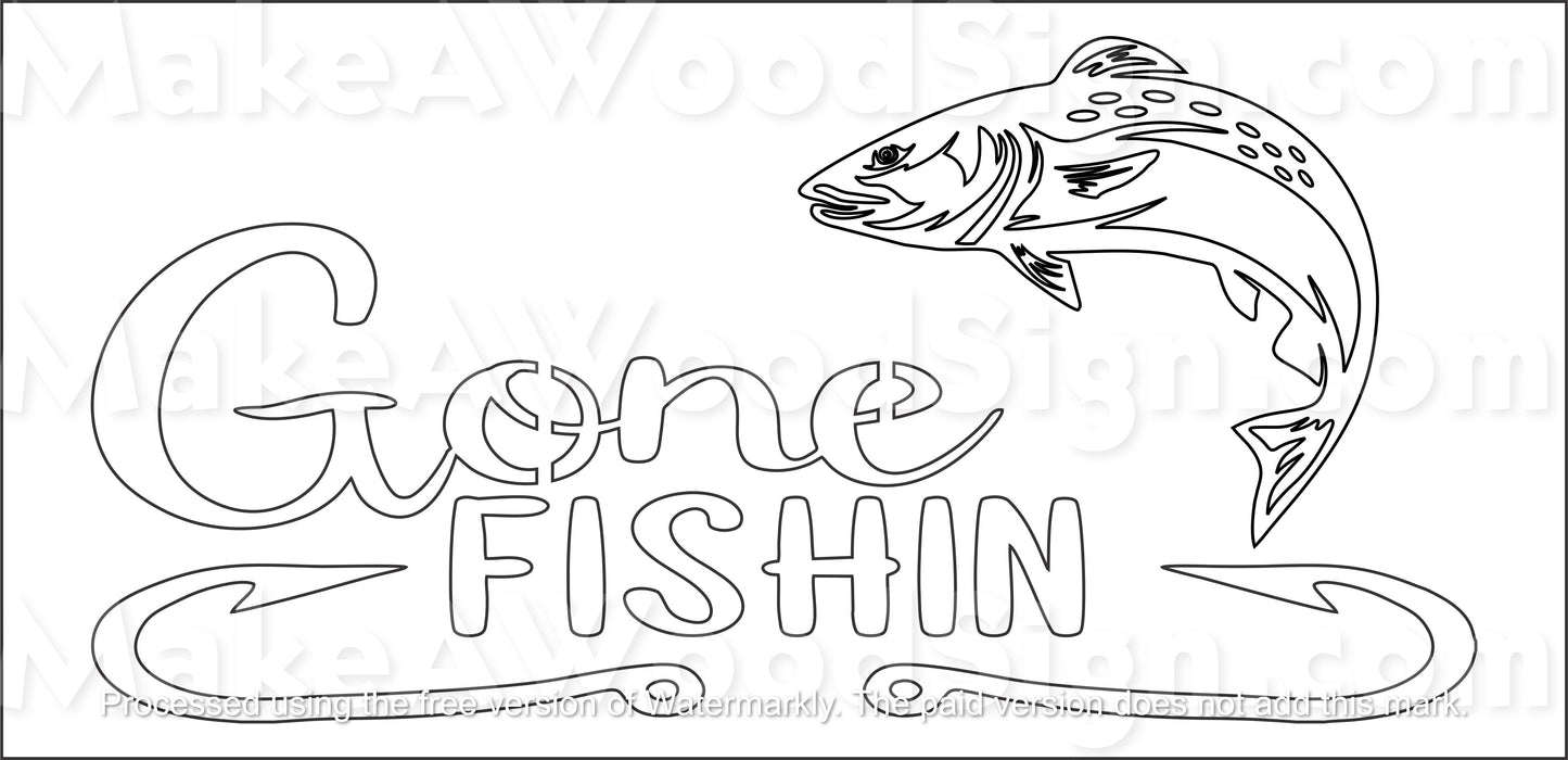GONE FISHING STENCIL (TROUT)