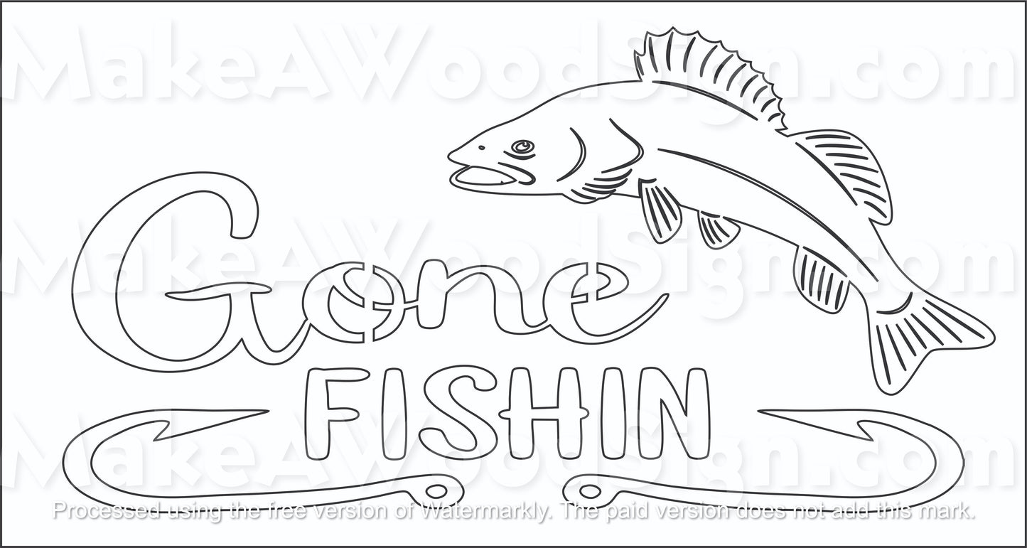 GONE FISHING STENCIL (WALEYE)