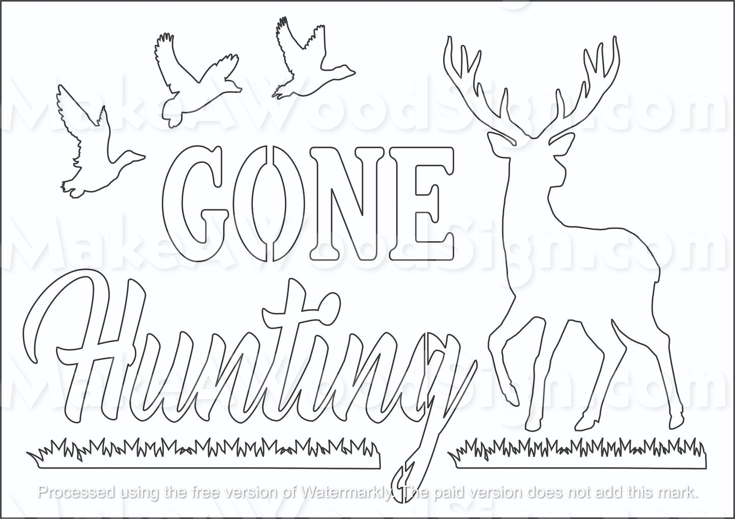 Gone Hunting Layout Stencil