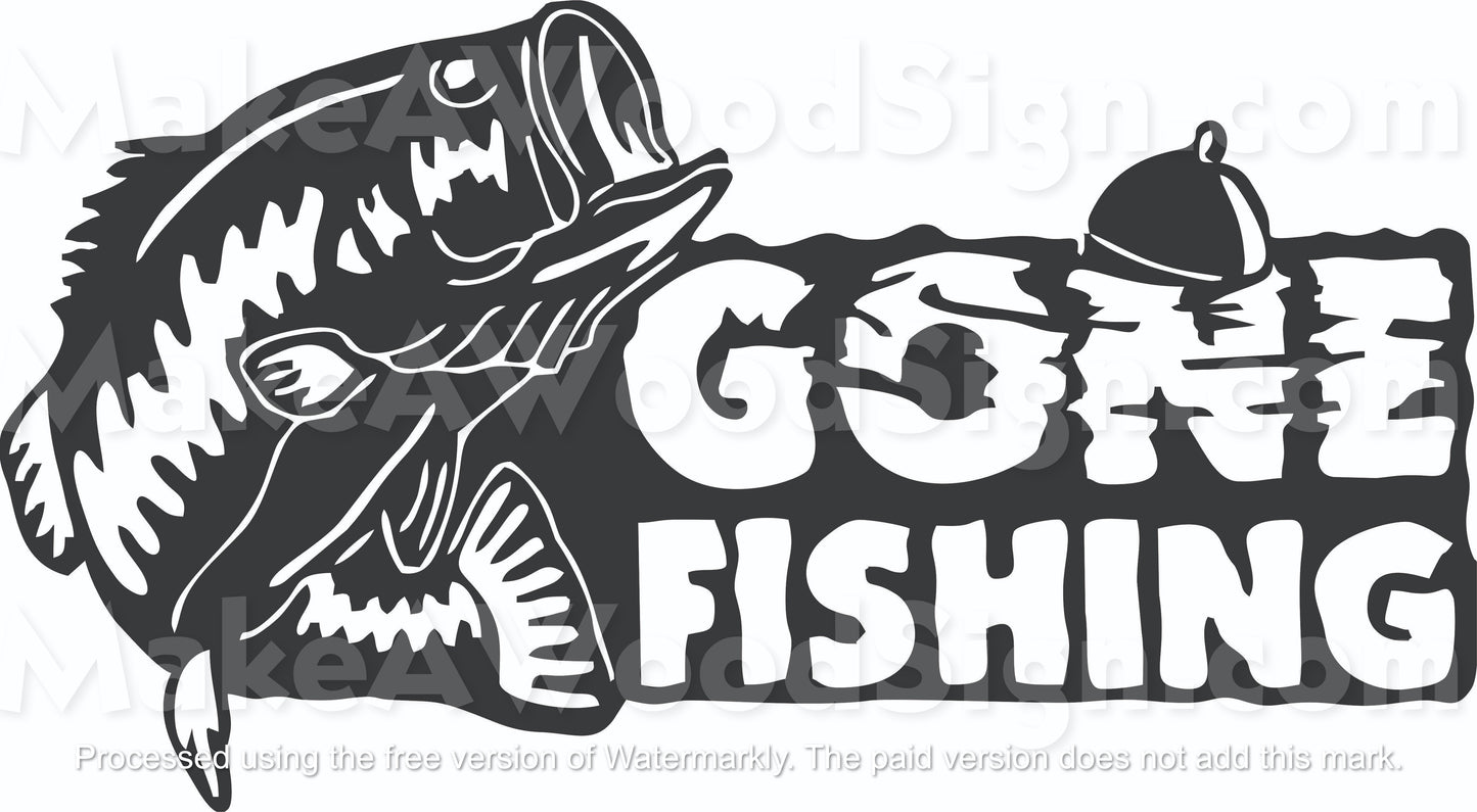 GONE FISHING STENCIL (BASS)