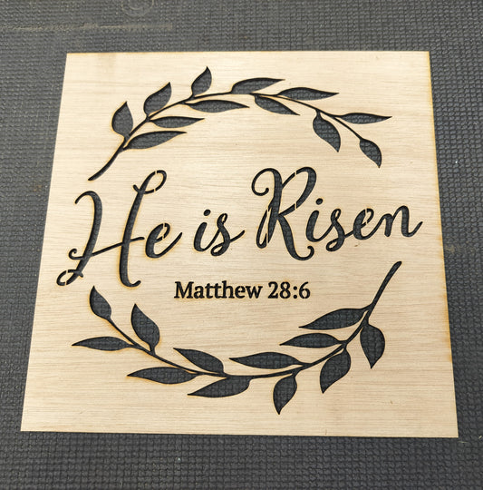 He Is Risen Matthew 28:6 Stencil 4/25