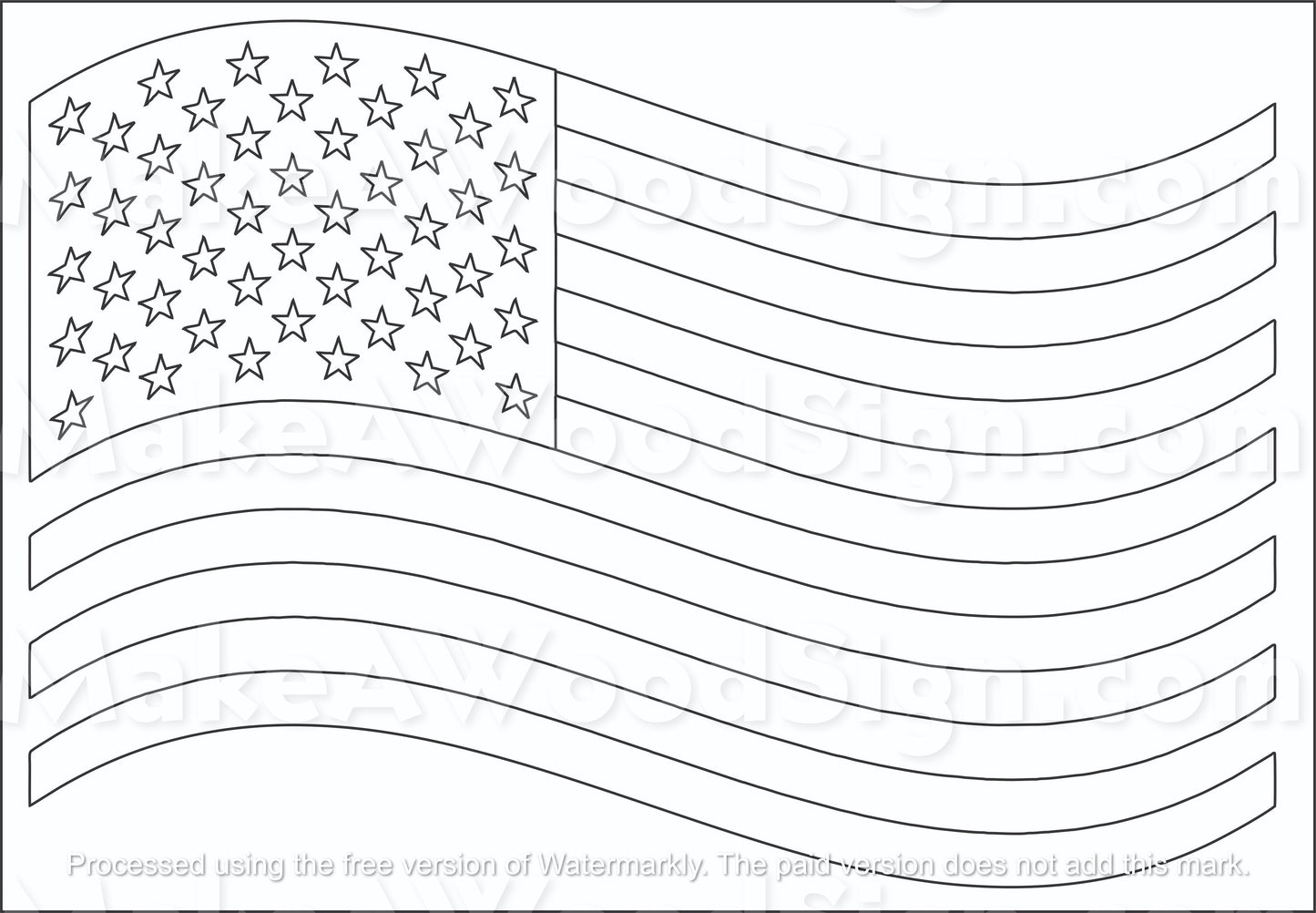 Large American Flag Layout Stencil