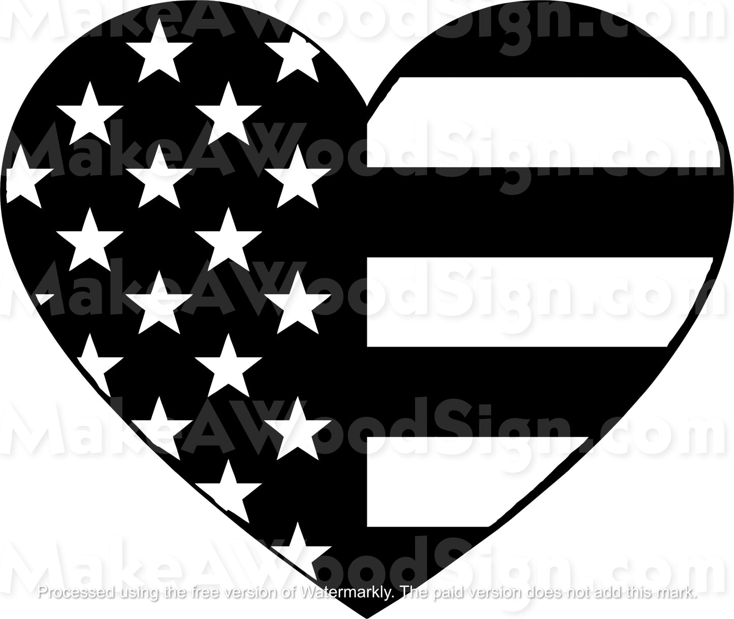 8 Inch  Heart Flag Layout Stencil