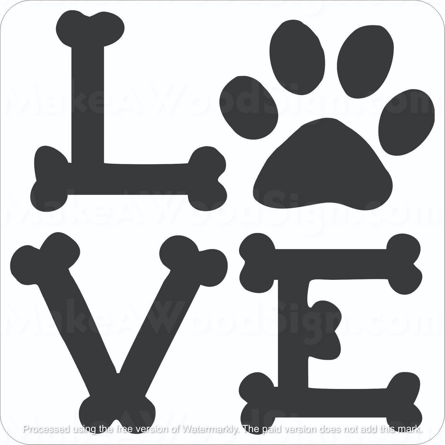 Puppy Paw Love Layout Stencil