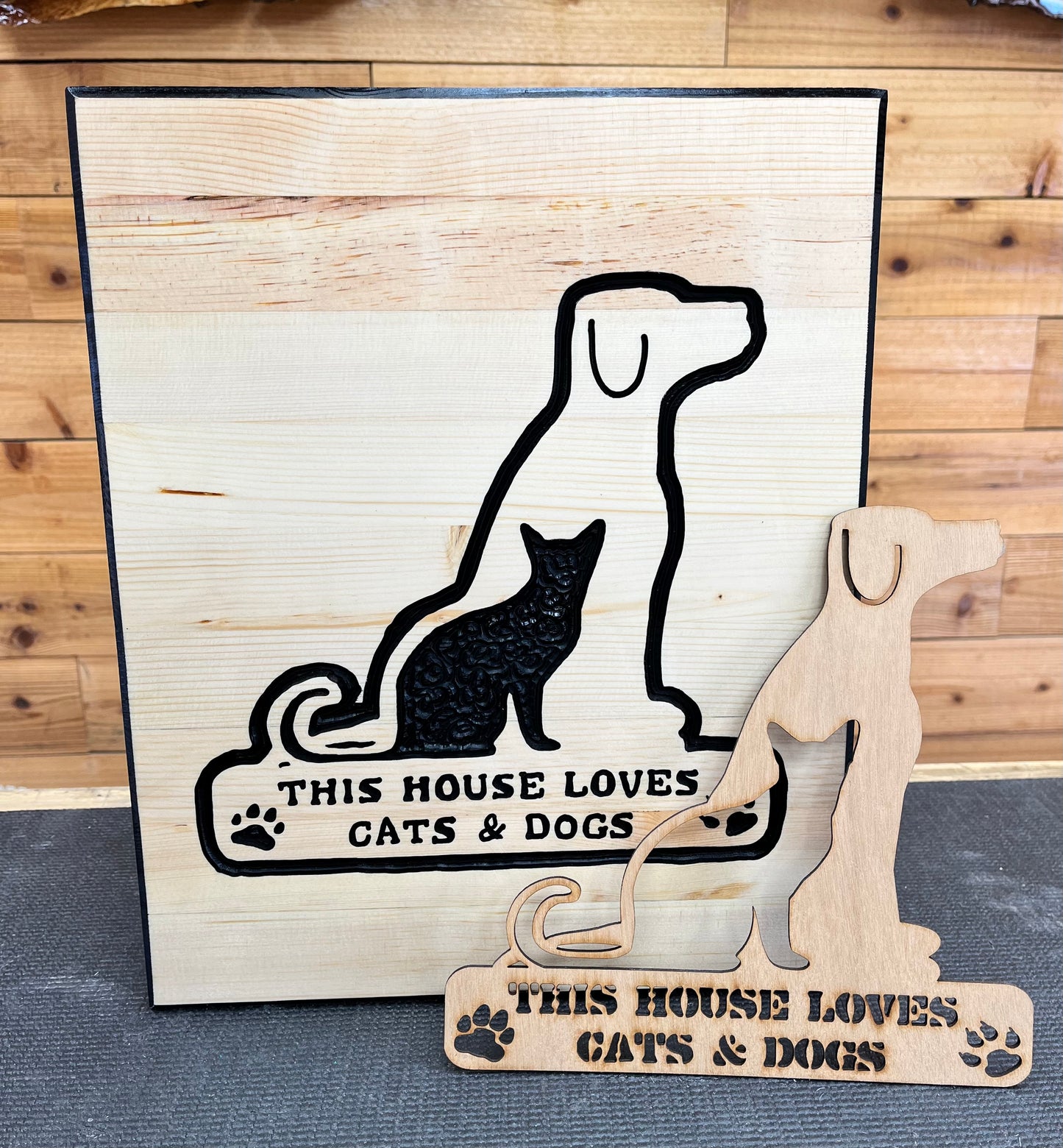 This House Loves Cats and Dogs Layout Stencil