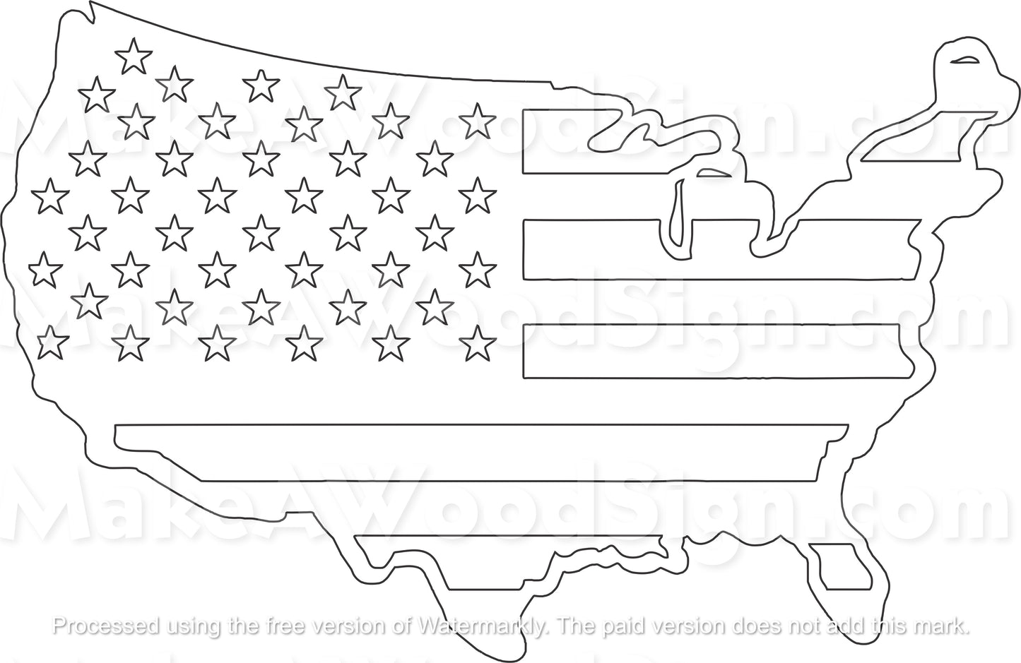 United States Flag Layout Stencil