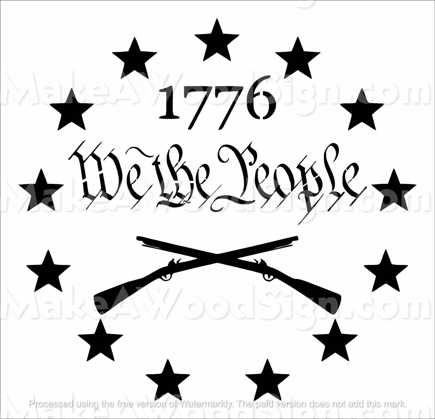 We The People 1776 Stencil 7/25