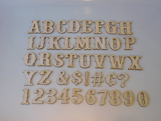 4 Inch INDIVIDUAL Western Layout Letters/Numbers
