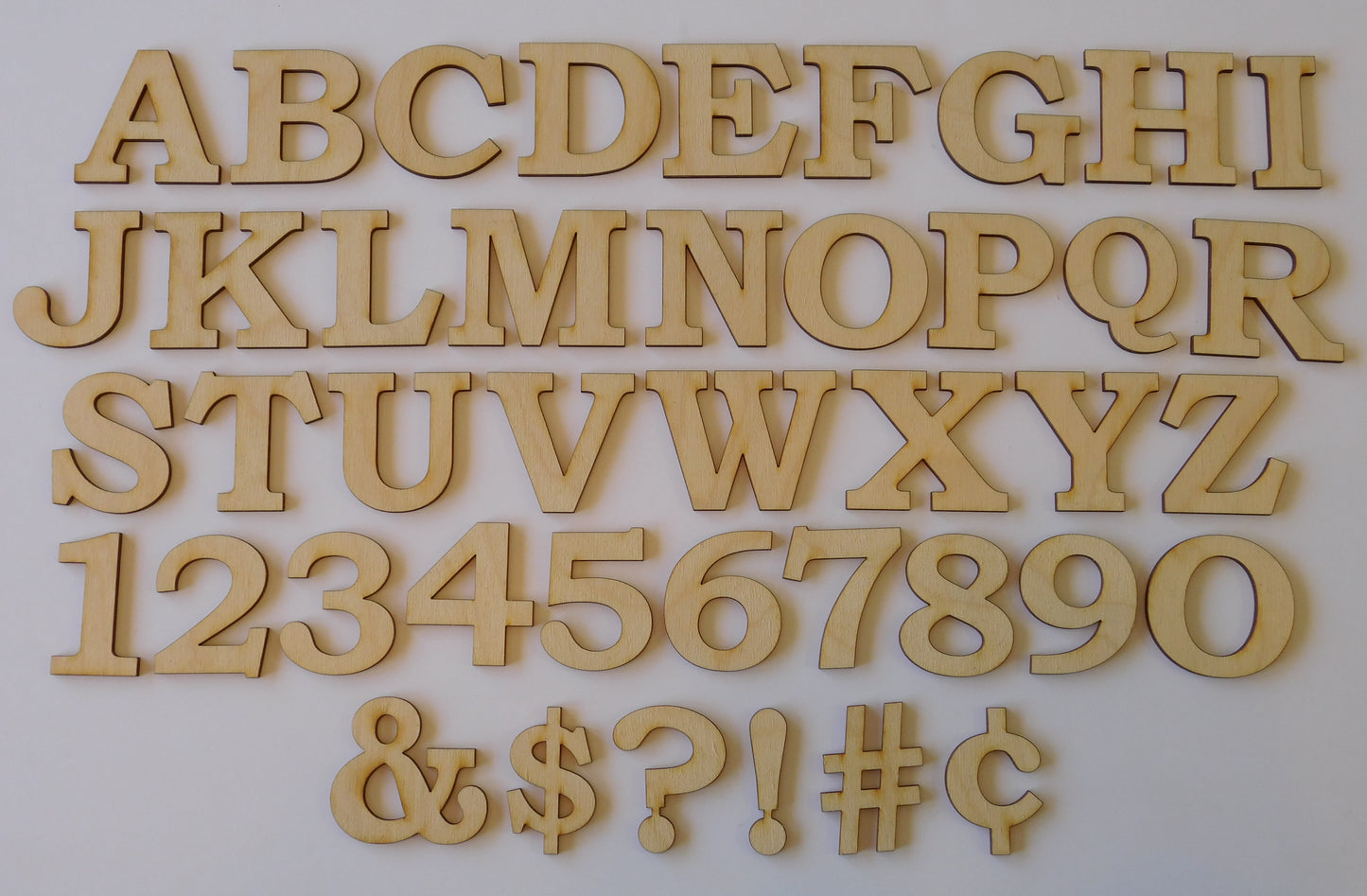 2 Inch Layout Letter Set Bookman Font