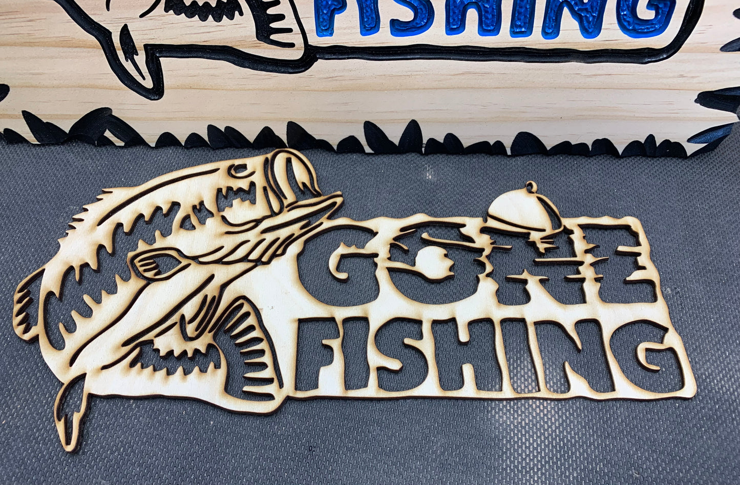 GONE FISHING STENCIL (BASS)