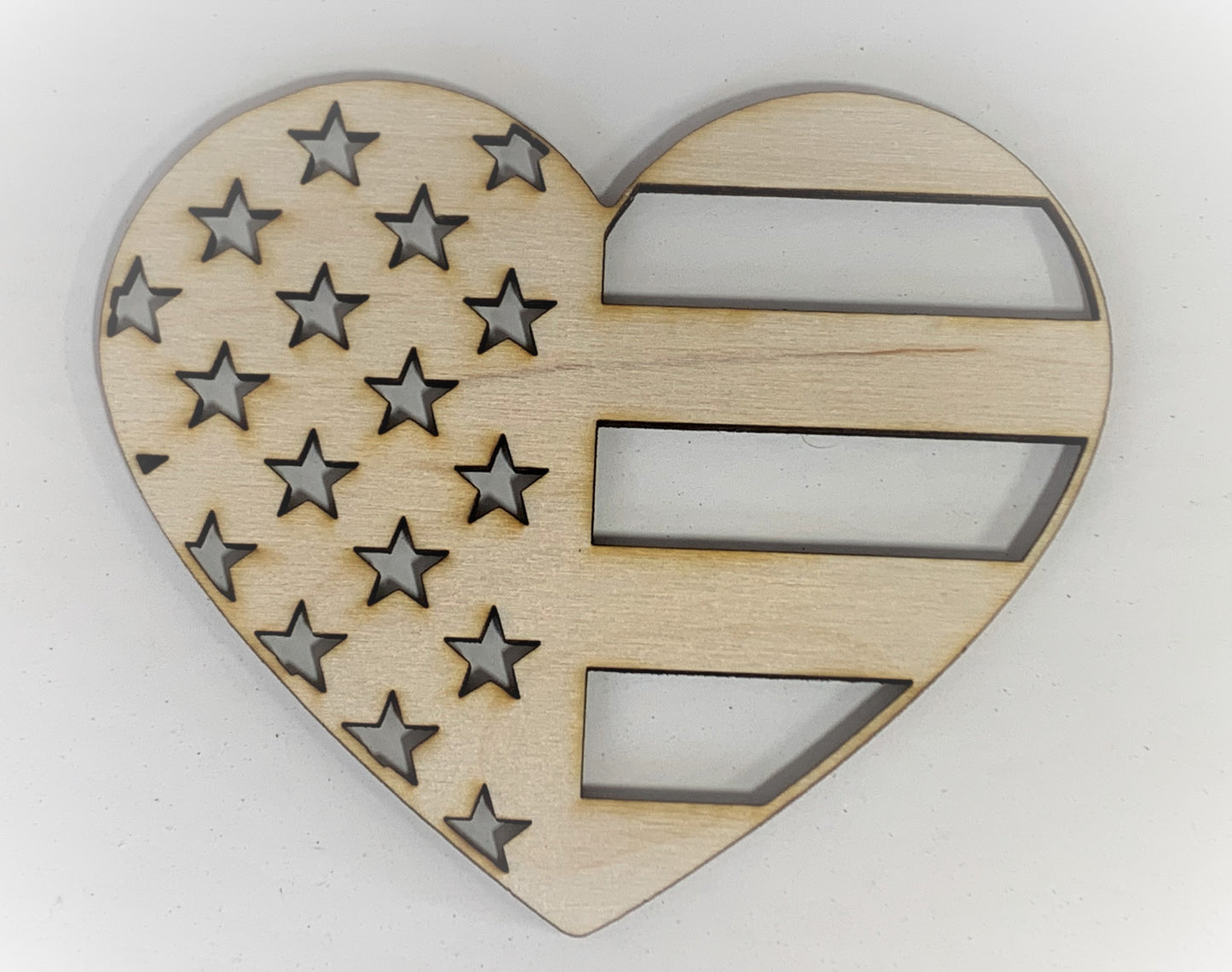 8 Inch  Heart Flag Layout Stencil