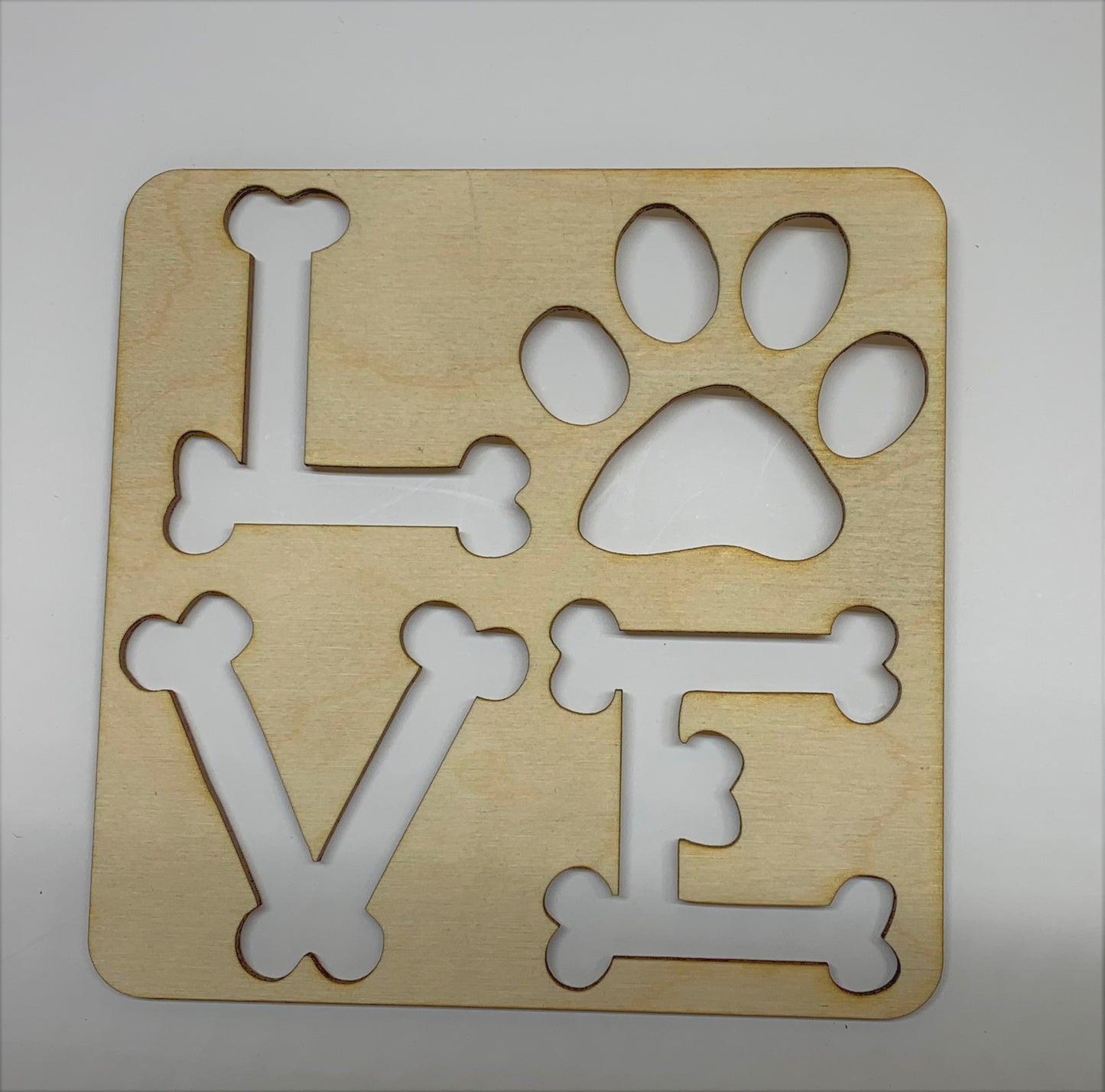 Puppy Paw Love Layout Stencil