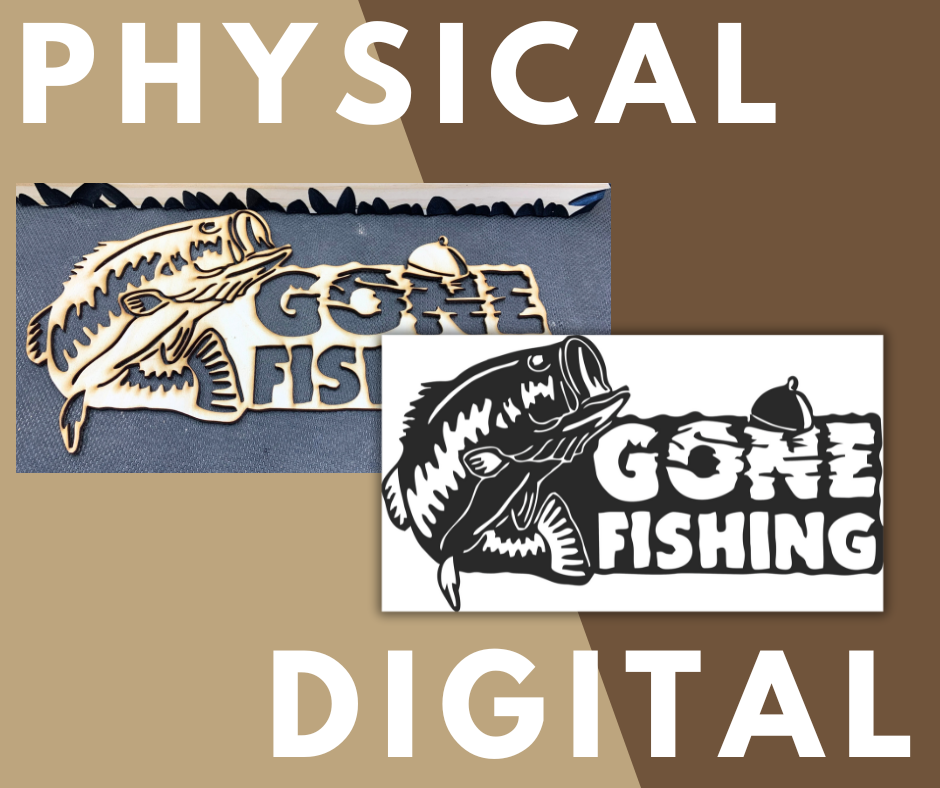 GONE FISHING STENCIL (BASS)