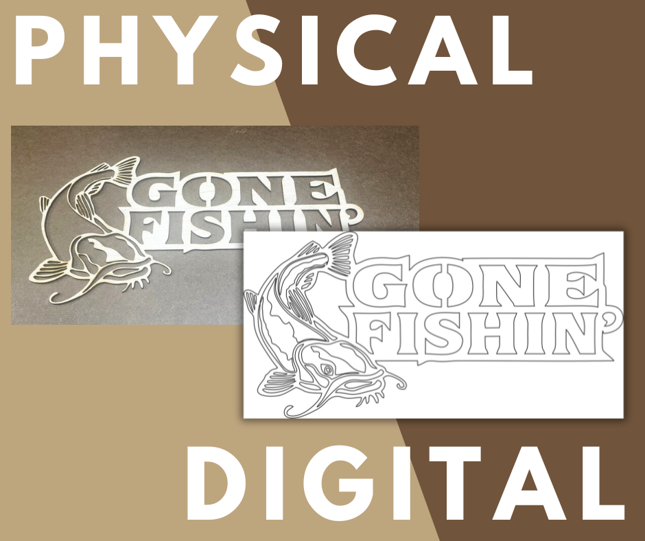 GONE FISHING STENCIL (CATFISH)