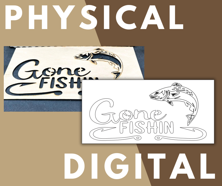 GONE FISHING STENCIL (TROUT)