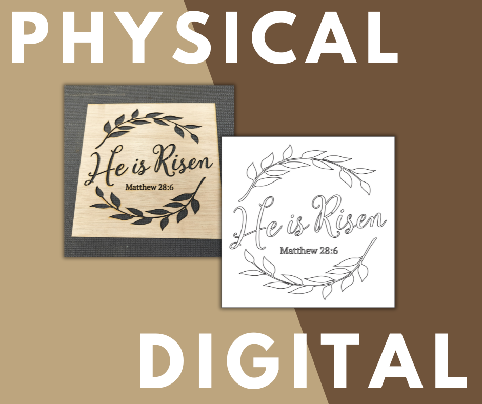 He Is Risen Matthew 28:6 Stencil 4/25