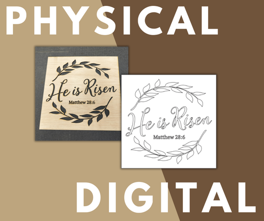 He Is Risen Matthew 28:6 Stencil 4/25