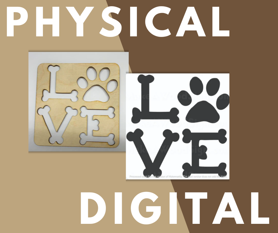 Puppy Paw Love Layout Stencil