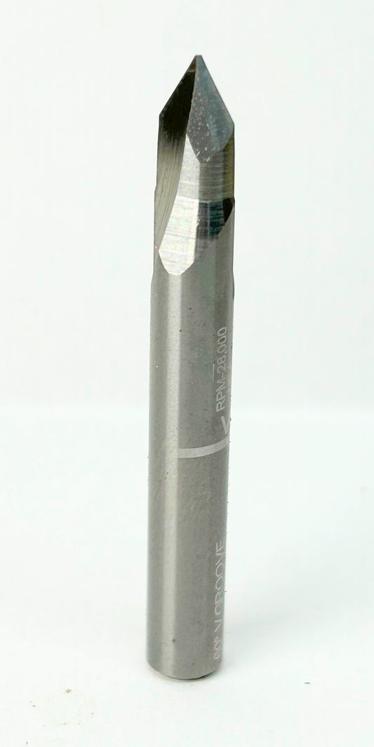 60° Solid Carbide V-Groove Router Bit