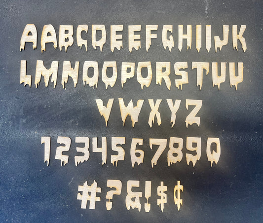 2 inch Creepy Font Layout Letter/Number Set