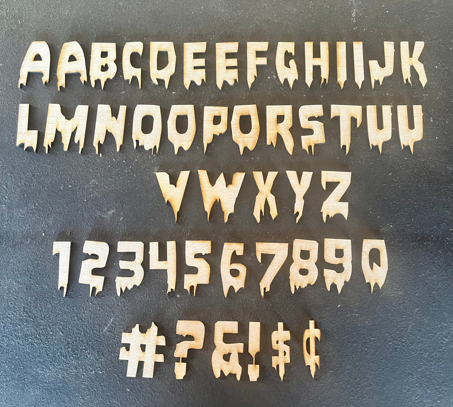 1.5 inch Creepy Font Layout Letter/Number Set