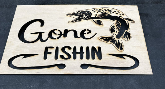 GONE FISHING STENCIL (PIKE)