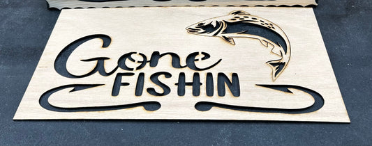 GONE FISHING STENCIL (TROUT)