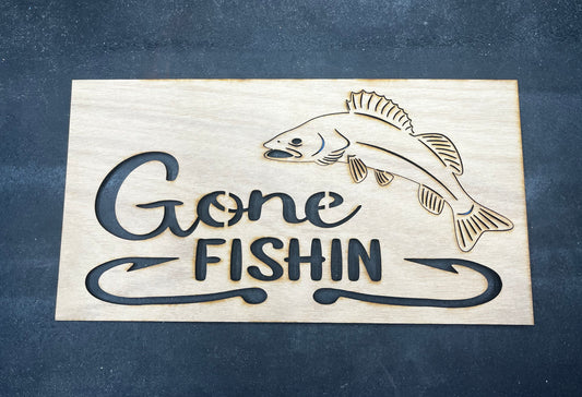 GONE FISHING STENCIL (WALEYE)