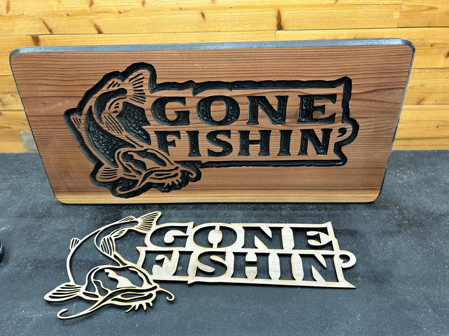 GONE FISHING STENCIL (CATFISH)