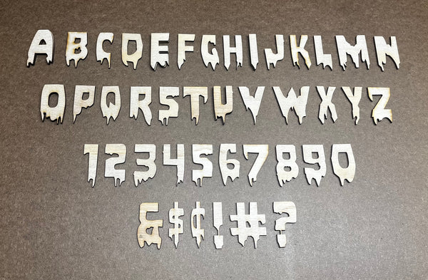 1.5 Inch CREEPY Layout Letter/number Set