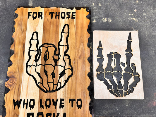 Rock On Skeleton Hand Stencil (large) September 2026
