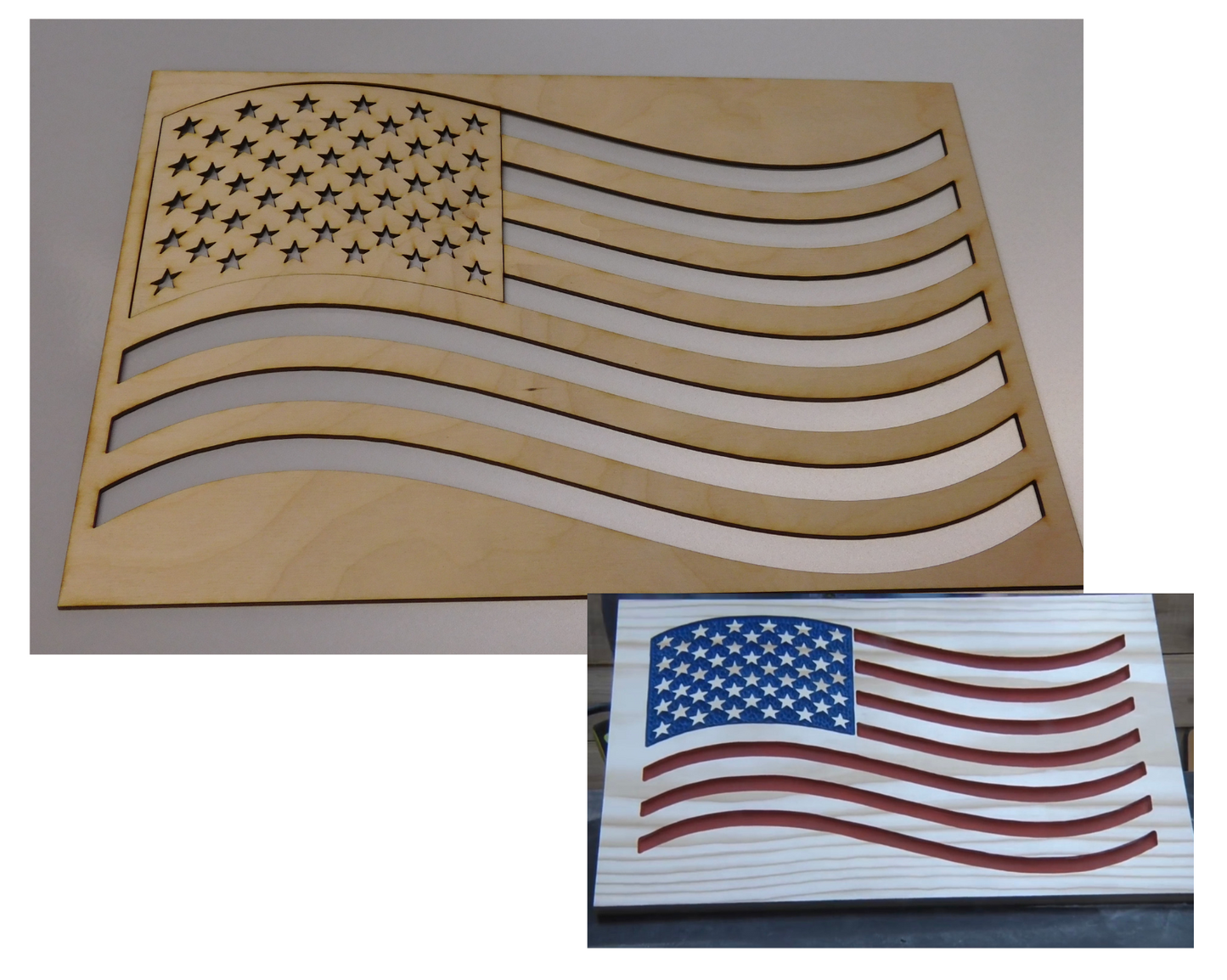 Large American Flag Layout Stencil