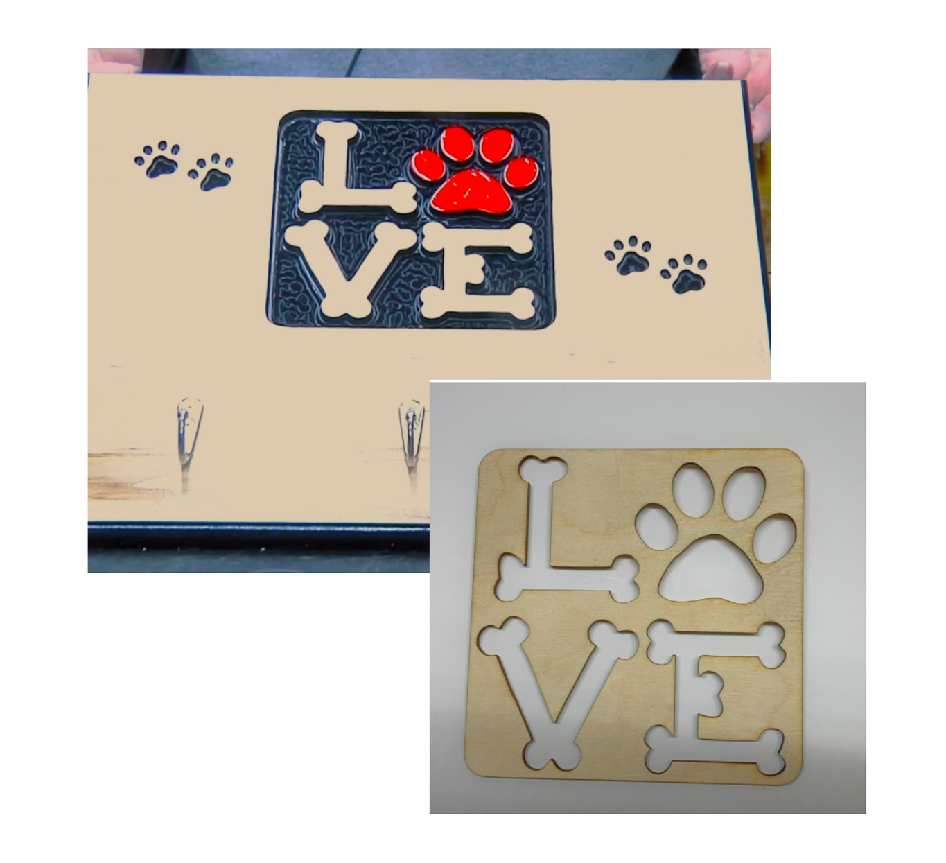 Puppy Paw Love Layout Stencil