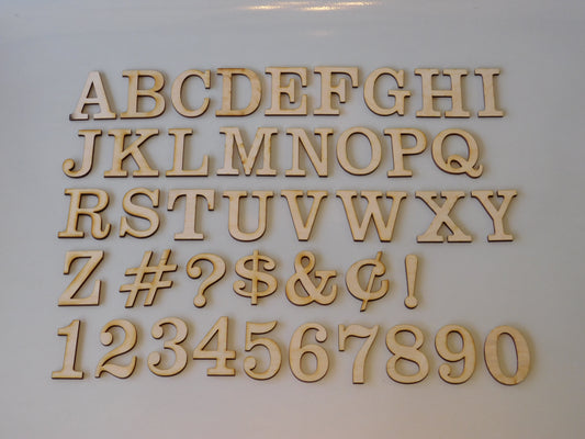 1 Inch INDIVIDUAL Clarendon Layout Letters/Numbers
