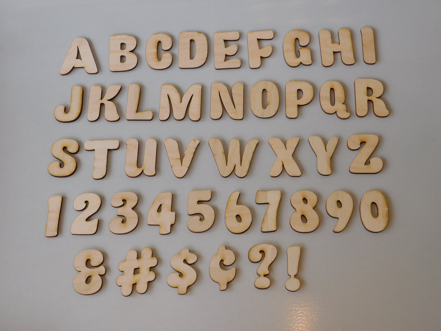 1½"  INDIVIDUAL Fatty Font Layout Letters & Numbers