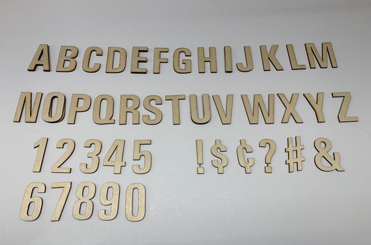 1 Inch INDIVIDUAL  Layout Letters/Numbers