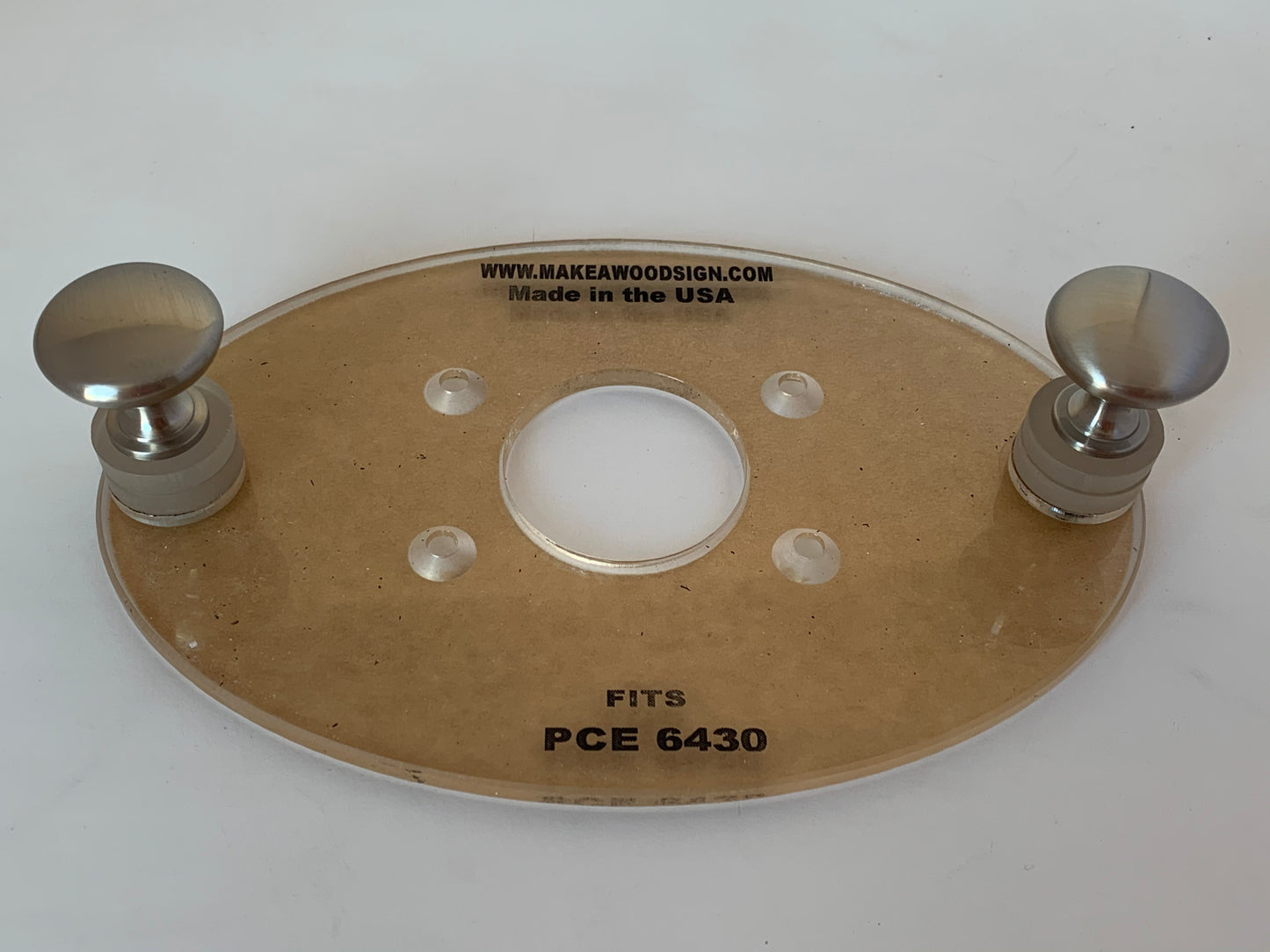 Acrylic Router Base Plate for the Porter Cable PCE6430 & PCE6435 Router Compact Router